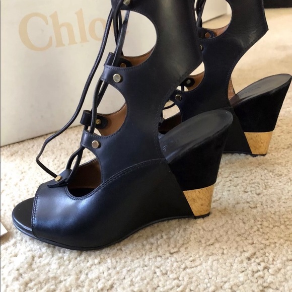 Chloe lace up wedges size 5 - Picture 5 of 8